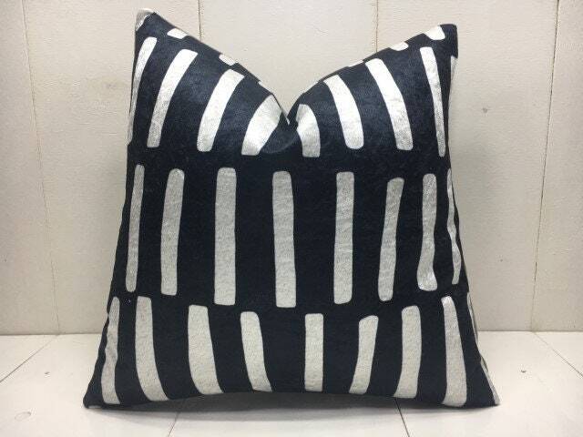 Handwoven Silk Ikat Pillow Cover, Modern Home Decor - 16x16 - image 1