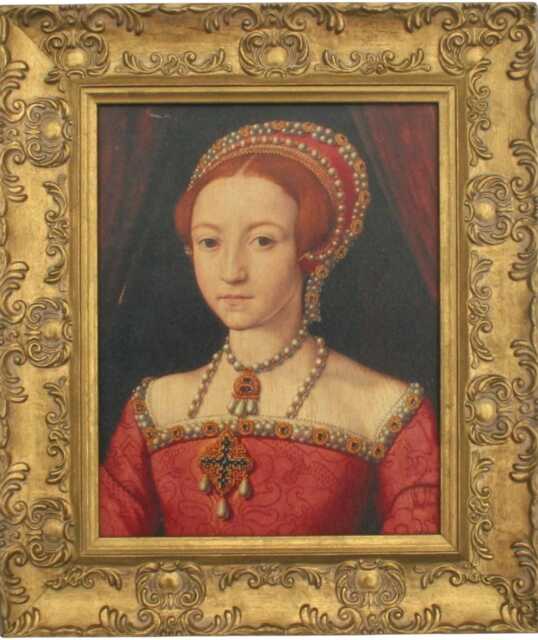 Princess Elizabeth Framed Picture, Oleograph, Before Her Accession, Queen I - image 1