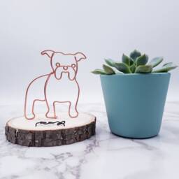Wire English Bulldog Sculpture, Pet Memorial, Desk Decor - thumbnail 2