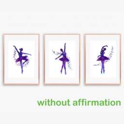Purple Ballerina Prints Set Ballet Girl Bedroom Decor - thumbnail 3