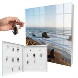 Seaside Landscape Key Cabinet For Home, Blue Industrial Box, Photographic Landscapes, Nature Lovers - thumbnail 2