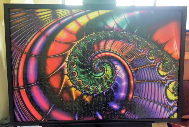 Colorful Abstract Spiral Patterned Wall Art - Professionally Custom Framed - image 1