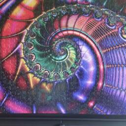 Colorful Abstract Spiral Patterned Wall Art - Professionally Custom Framed - thumbnail 3