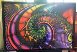 Colorful Abstract Spiral Patterned Wall Art - Professionally Custom Framed - thumbnail 1