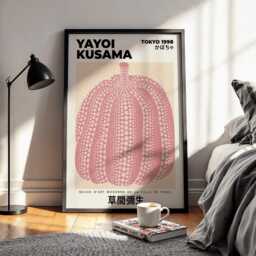 Yayoi Kusama Pumpkin Art Print - Modern Japanese Pop Poster - thumbnail 2