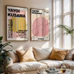 Yayoi Kusama Pumpkin Art Print - Modern Japanese Pop Poster - thumbnail 3