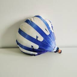 Hot Air Balloon Pillow Blue Plush Cushion, Kid's Room Decor - thumbnail 2