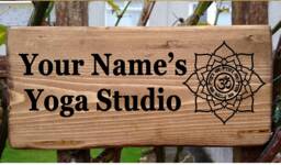 Personalised Yoga Studio Sign, Lotus Flower Wall Plaque, Wooden Namaste Meditation Room Decor, Retreat Gift - thumbnail 1