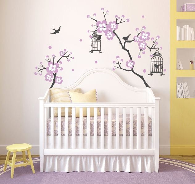 Baby Girl Room Decor Cherry Blossom Tree Wal Decal Wall Decals For Nursery Sticker Personalized Decalisland-Branches Sd 048 - image 1