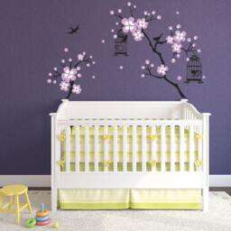 Baby Girl Room Decor Cherry Blossom Tree Wal Decal Wall Decals For Nursery Sticker Personalized Decalisland-Branches Sd 048 - thumbnail 2