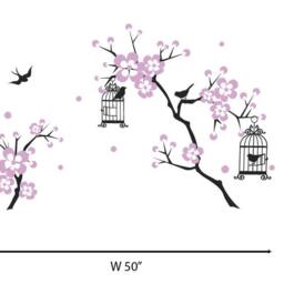 Baby Girl Room Decor Cherry Blossom Tree Wal Decal Wall Decals For Nursery Sticker Personalized Decalisland-Branches Sd 048 - thumbnail 3