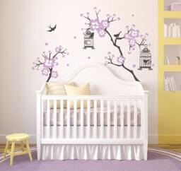 Baby Girl Room Decor Cherry Blossom Tree Wal Decal Wall Decals For Nursery Sticker Personalized Decalisland-Branches Sd 048 - thumbnail 1