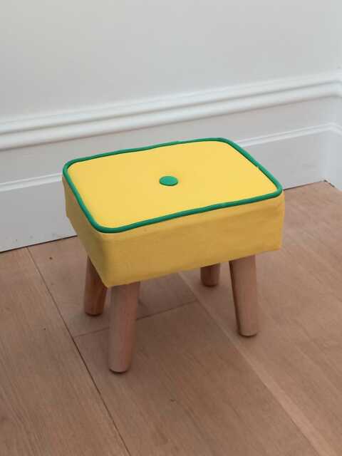 Funky Footstool Sunshine Yellow & Emerald Green