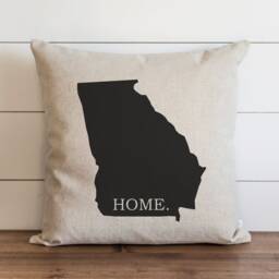 Custom Home State Silhouette Pillow Cover - Personalized Location Cushion Cover New Gift 18x18 20x20 - thumbnail 1