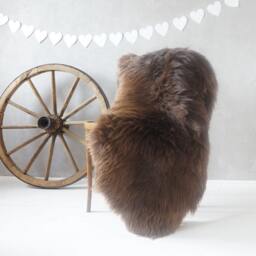 "Giant Brown Sheepskin Rug Genuine Leather Throw - 50""x30" - thumbnail 3