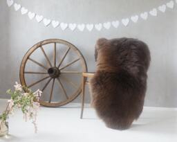 "Giant Brown Sheepskin Rug Genuine Leather Throw - 50""x30" - thumbnail 1