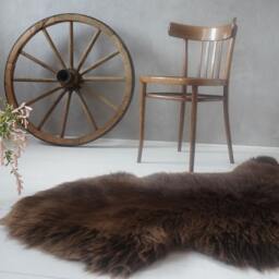 "Giant Brown Sheepskin Rug Genuine Leather Throw - 50""x30" - thumbnail 2