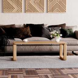 Unique Coffee Table - Modern Coffee Table Wooden Oak Minimalist Scandi Furniture - thumbnail 3