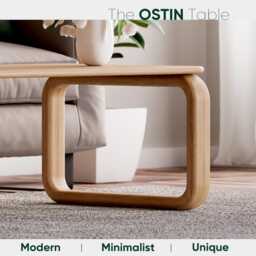 Unique Coffee Table - Modern Coffee Table Wooden Oak Minimalist Scandi Furniture - thumbnail 2