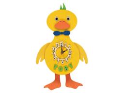 Yellow Duck Personalised Wooden Pendulum Children's Clock