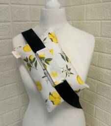 xl Seatbelt Pillow Mastectomy/Breast Surgery Heart Soft Seat Belt Cancer Gift Hysterectomy Cushion Lemons Yellow & White - thumbnail 1