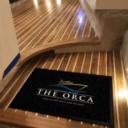 Personalised Boat Mat - Skipper Ship Sailing Boat - Nautical Black Boating Door Bm101 - thumbnail 2