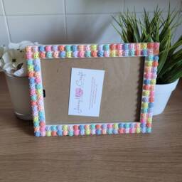 Colourful Dome Shaped Acrylic Cabochon Photo Frame 5 X 7 Inches - thumbnail 2