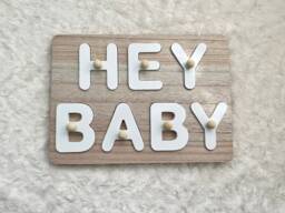 Hey Baby Wooden Puzzle - Shower Gift New Gender Neutral Nursery Decor Toys Jigsaw