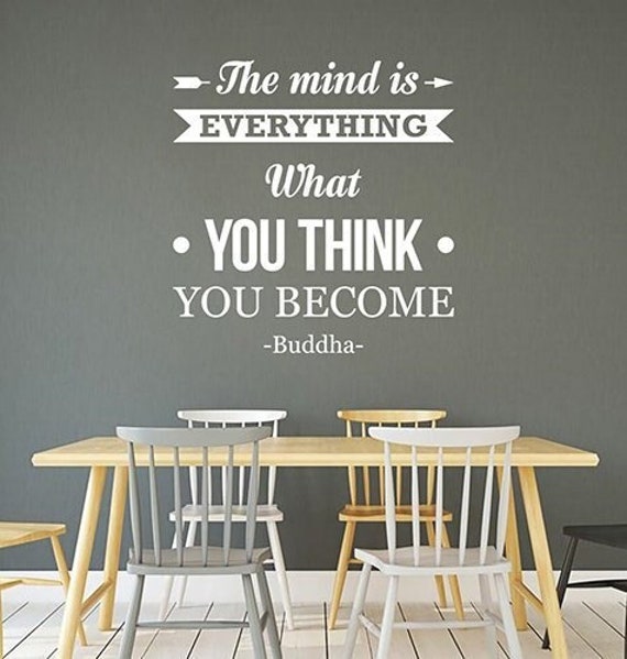 The Mind Is Everything Buddha Quote Wall Decal Vinyl Sticker Buddhism Religious Saying Art Home Interior Yoga Room Decor Poster 3Bq - image 1