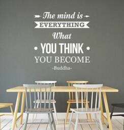 The Mind Is Everything Buddha Quote Wall Decal Vinyl Sticker Buddhism Religious Saying Art Home Interior Yoga Room Decor Poster 3Bq - thumbnail 1