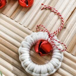 Macrame Christmas Ornaments, Jingle Bells Decorations, Miniature Wreath, Holiday Ornamentation, Xmas Gift Ideas For Anyone - thumbnail 4