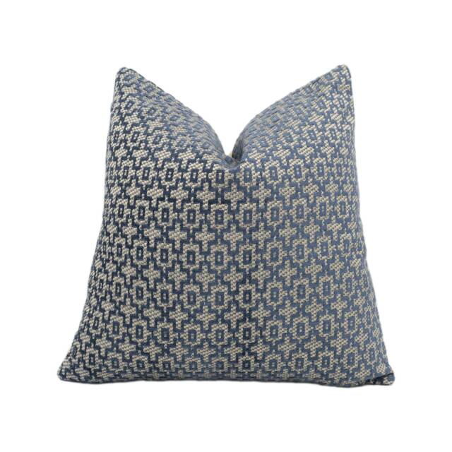 Clarke & - Mansour Indigo Chenille Cushion Cover Handmade Throw Pillow Designer Home D??cor - image 1