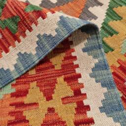 Runner Rug Classic, Handmade Artisan Afghan Turkish Persian Qashqai Navajo Bohemian Wool Flatweave Multicolour Kilim 199x80 cm - thumbnail 3