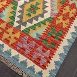 Runner Rug Classic, Handmade Artisan Afghan Turkish Persian Qashqai Navajo Bohemian Wool Flatweave Multicolour Kilim 199x80 cm - thumbnail 2