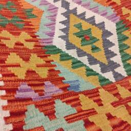 Runner Rug Classic, Handmade Artisan Afghan Turkish Persian Qashqai Navajo Bohemian Wool Flatweave Multicolour Kilim 199x80 cm - thumbnail 4