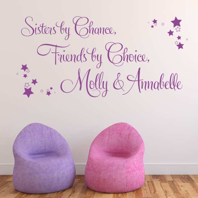 Personalized Sisters Wall Decal Girls Room Vinyl Name Transfer - image 1