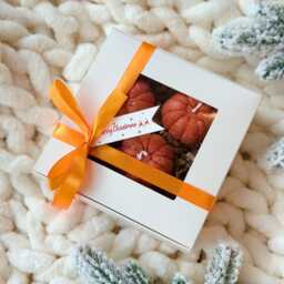 Christmas Candle Gift Set Of 3, Tangerine Shaped Candle, Festive Candle Gift, Winter Home Decor, Christmas Aesthetic Gift, Thank You Vigan - thumbnail 3