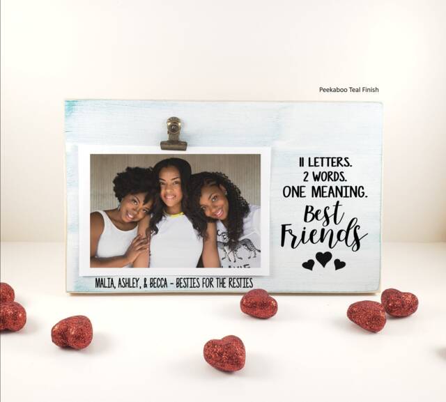 Best Friends Picture Frame, 11 Letters 2 Words 1 Meaning Personalized Photo Holder, Gift For Besties, Soul Mates, Bff College Going Away - image 1