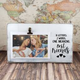 Best Friends Picture Frame, 11 Letters 2 Words 1 Meaning Personalized Photo Holder, Gift For Besties, Soul Mates, Bff College Going Away - thumbnail 3