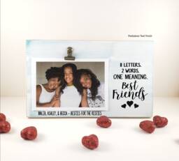 Best Friends Picture Frame, 11 Letters 2 Words 1 Meaning Personalized Photo Holder, Gift For Besties, Soul Mates, Bff College Going Away - thumbnail 1