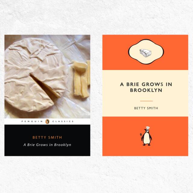 A Brie Grows in Brooklyn Poster Cheese Pun Literary Book Cover - image 1