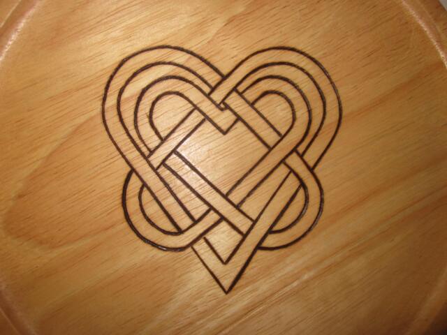 Wall Hanging Wall Decor Art Tri Heart Woodburned Design - image 1
