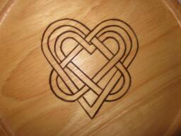 Wall Hanging Wall Decor Art Tri Heart Woodburned Design - thumbnail 1
