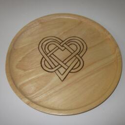 Wall Hanging Wall Decor Art Tri Heart Woodburned Design - thumbnail 3