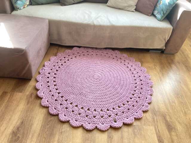 Handmade Crochet Rug Scandinavian Boho Cotton Rug For Kids Room - image 1