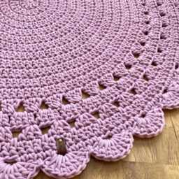 Handmade Crochet Rug Scandinavian Boho Cotton Rug For Kids Room - thumbnail 2