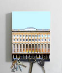 Key Board Wood 5 Magnets Holder W. Picture Brandenburg Gate Berlin - thumbnail 1