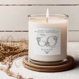 60Th Wedding Anniversary Candle, Diamond Gift, Personalised Mum & Dad - thumbnail 4
