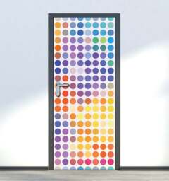 Polka Dots Wall Decal, Abstract Sticker, Decor, Circles Door Wallpaper, Covering, Home Decor - thumbnail 1