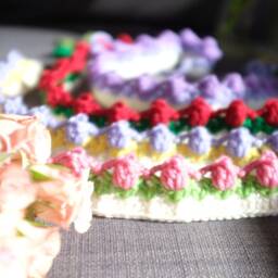 Crochet Tulips Curtain Tie Back/Handmade Hold Back/Crochet Flower Ties/House Warming Gift/Home Decor/Gift For Her - thumbnail 3